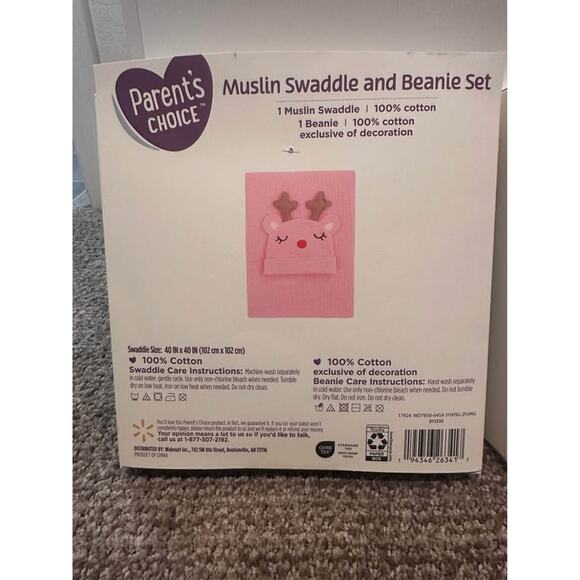 New: muslin swaddle & beanie sets; baby, swaddleset, - Picture 2 of 2